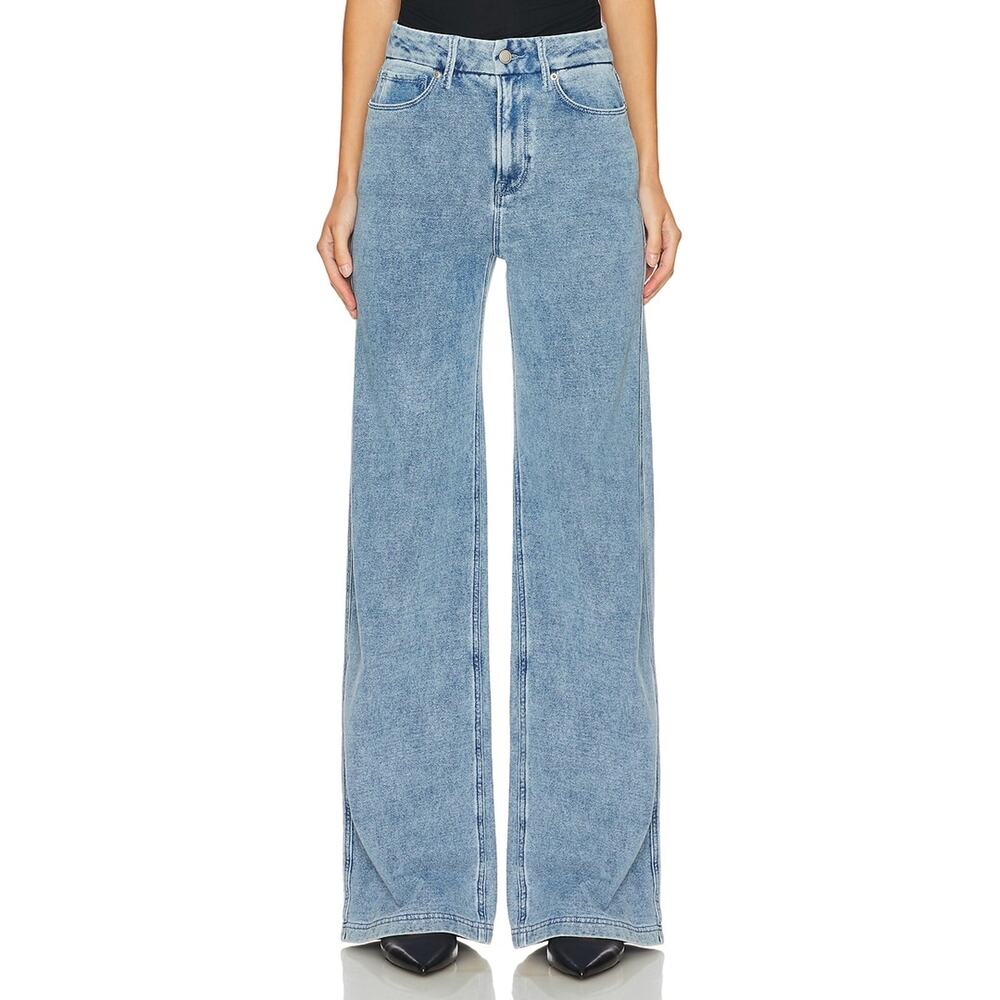 Good American Wide Leg Blue Skate Denim Jeans Size 00 / 24